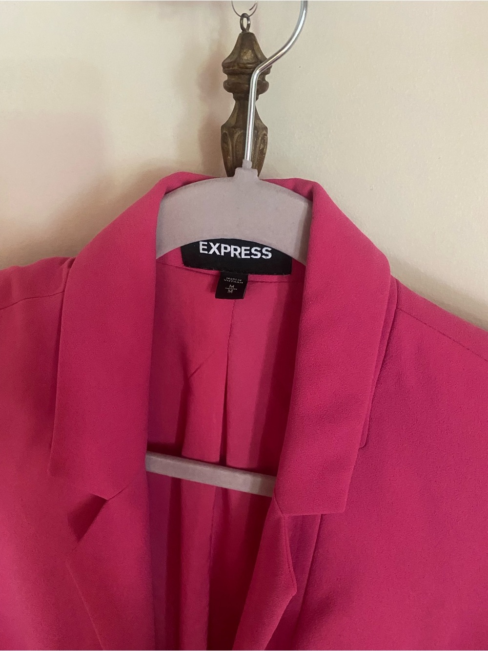 Express Women's Bright Pink Open-Front Blazer - Picture 2 of 3